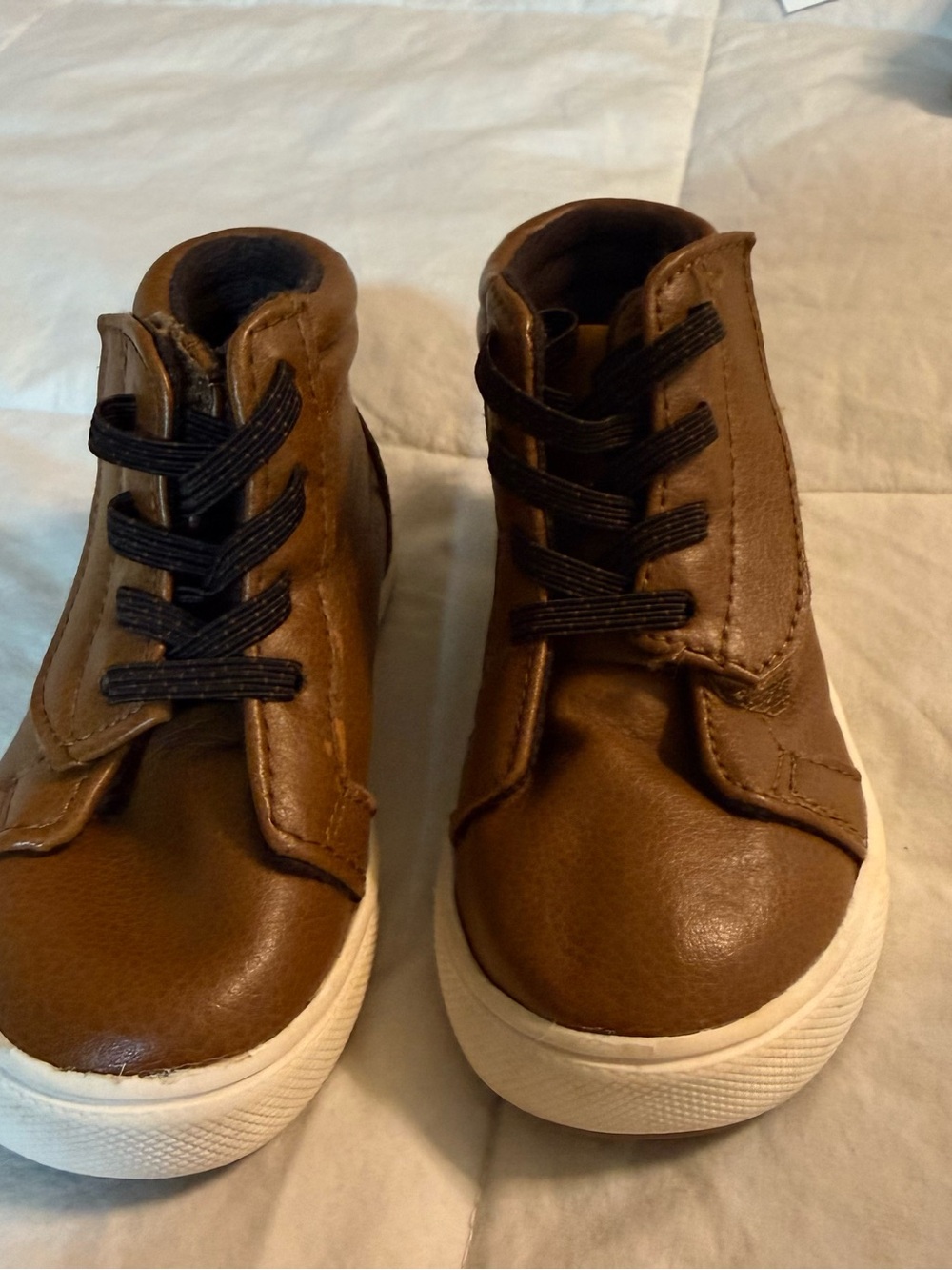 wonder nation Brown High-Top Sneakers with Black Laces